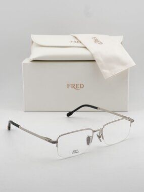 Fred FG50024F 016 Unisex Rectangle 56mm Eyeglasses - Silver